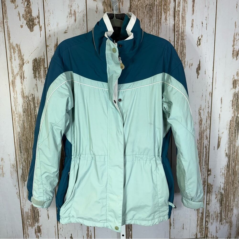 Columbia XCO, Women's Blue and Light Green Ski Jacket. Size Large. Vintage